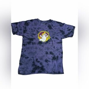 Buc-ee’s Halloween “Hey Boo!” Glow in the Dark Purple Black Orange T Shirt Sz L